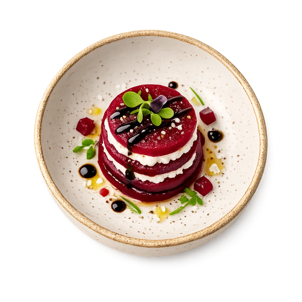 Millefeuille de betteraves et fromages de chèvre 