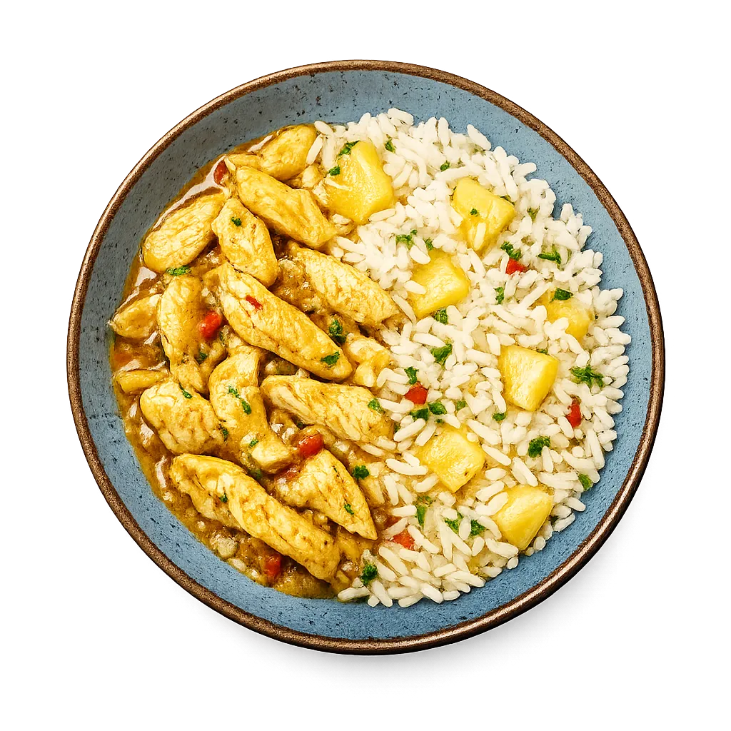 Colombo de poulet riz à l'ananas